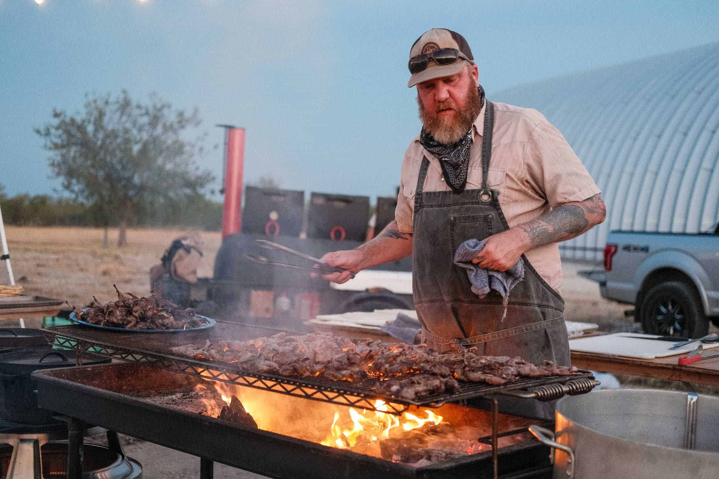 Jesse Griffiths at the grill