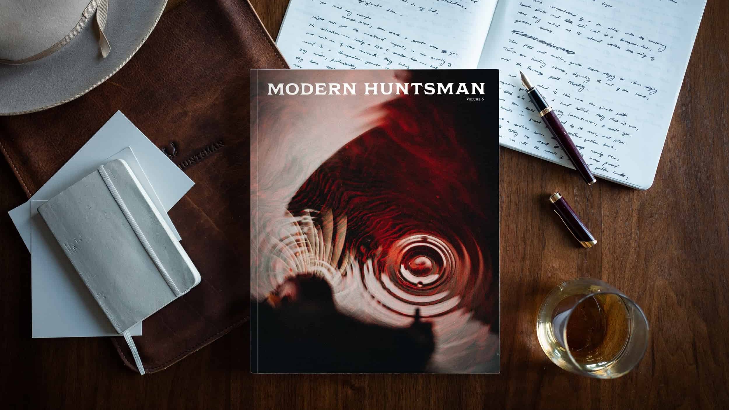 Modern Huntsman volume on desk banner for landing page