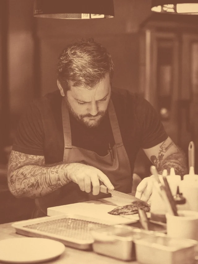When a dish is finished, the art begins. For Chef James Zamory (@jameszamoryart) of Carnal (@eatcarnal), every part of the animal will be used, whether it’s on the plate or the canvas.

In this issue’s Wild Food feature from Volume Sixteen, James shares how bones, blood, squid ink and shishito pepper stems become tools for painting. What started out of necessity during lockdown, when construction budgets left no money for dining room art, became a practice that honors the animal beyond consumption.

“I relinquish authorship pretty often, and nature becomes an unexpected collaborator. I have an idea of what it might look like, but that’s rarely how the piece ends up. The story is one of unpredictability and seasonality and resourcefulness and creativity.”

“At its core, hunting is for nourishment, but that nourishment is fleeting. The goal of my art is to create a piece that celebrates this act, the nutrients, the life it gave — something that’ll last forever. I want to tell the story of the animal and the act.”

Interview by Chelsea Rosson (@stretchthemlegs)

Read the full feature in Volume Sixteen.