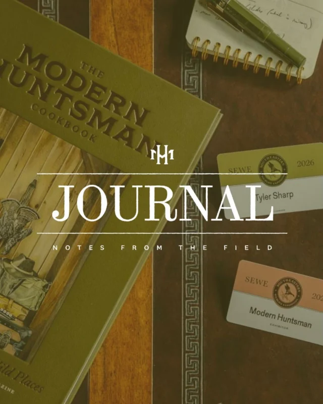 Hey folks, Tyler Sharp here, founder and Editor in Chief. I’m excited to share that we’ve launched the Modern Huntsman Journal, which will be the new home for a more laid-back, sleeves rolled up, peek behind the curtain type of writing.You’ll be hearing from our team about creative process, the challenges of editing, photography and design inspiration, as well as updates from the many things we have going on throughout the year. Our publication is very polished, so we want this to be more of a sketchbook.First up is my recap of the creative panel I hosted back in February at @sewe in Charleston. This year marks my 20th year in the hunting industry attending tradeshows, and to be quite honest, I’d become a little jaded. That was until I attended SEWE in 2025, and was blown away by the city-wide experience with events, dinners, makers, concerts and art galleries around every corner. I met some incredible people and was honored with a request to host a creative panel talk this year. Over the course of three days, I led a series of talks, co-hosted by our Wild Food Editor Jesse Griffiths (@sac.a.lait ) and we were joined by some incredible people: Francisco Bergaz, Simon Roosevelt, @paulpuckettart and MH Creative Advisor @sleepydownsouth. I hope you like the piece.We’ll be sharing more about SEWE in Volume 17, as well expand on their history as an organization and mission as one of our conservation partners. Thanks again to the SEWE team and to our friend Francisco Bergaz of @riversandglen for helping us bring the series to life.We look forward to sharing more soon, but for now, you can read the piece for free on the MH Journal. Link is in our bio.